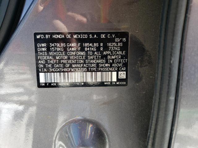 3HGGK5H80FM783795 - 2015 HONDA FIT EX GRAY photo 13