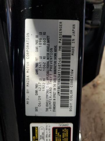 JM1BL1H43A1168546 - 2010 MAZDA SPEED 3 შავი ფოტო 13