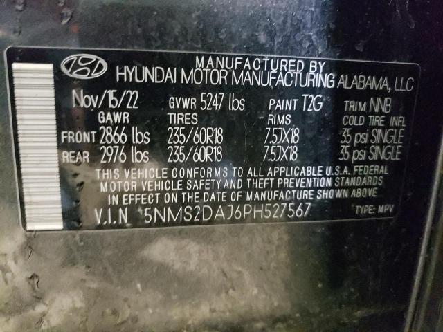 5NMS2DAJ6PH527567 - 2023 HYUNDAI SANTA FE SEL GRAY photo 13