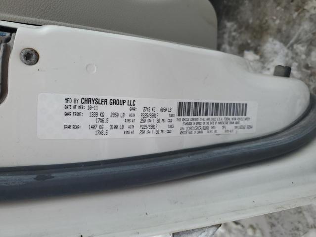 2C4RC1CGXCR181860 - 2012 CHRYSLER TOWN & COU TOURING L WHITE photo 13