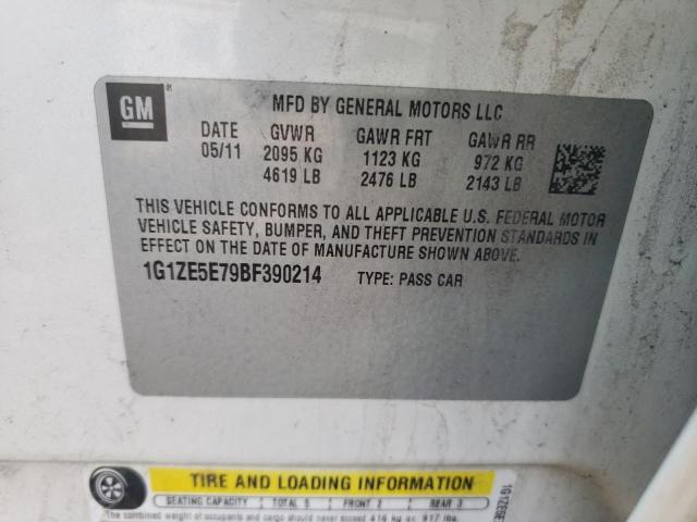 1G1ZE5E79BF390214 - 2011 CHEVROLET MALIBU LTZ თეთრი ფოტო 12