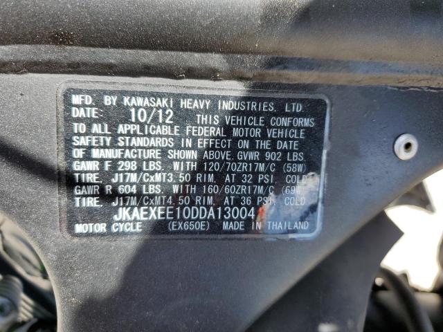 JKAEXEE10DDA13004 - 2013 KAWASAKI EX650 E BLUE photo 10