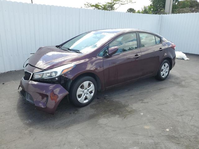 3KPFK4A76HE104230 - 2017 KIA FORTE LX BURGUNDY photo 1