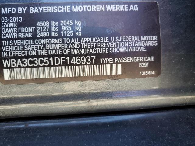 WBA3C3C51DF146937 - 2013 BMW 320 I XDRIVE GRAY photo 12