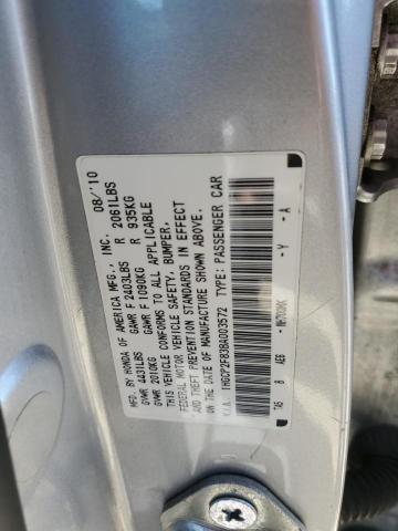 1HGCP2F83BA003572 - 2011 HONDA ACCORD EXL SILVER photo 13