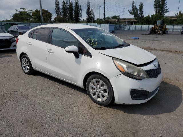 KNADM4A34E6345152 - 2014 KIA RIO LX WHITE photo 4