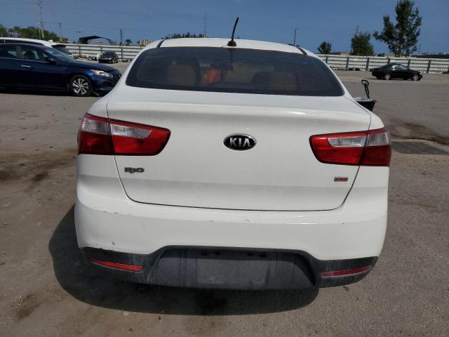 KNADM4A34E6345152 - 2014 KIA RIO LX WHITE photo 6