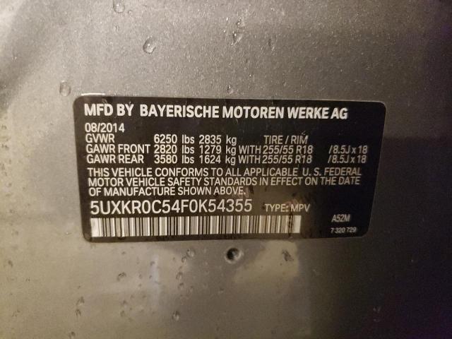 5UXKR0C54F0K54355 - 2015 BMW X5 XDRIVE35I SILVER photo 12