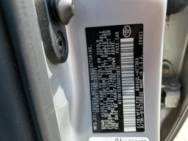 4T1BK1EB5DU015879 - 2013 TOYOTA AVALON BASE 银色 照片 12