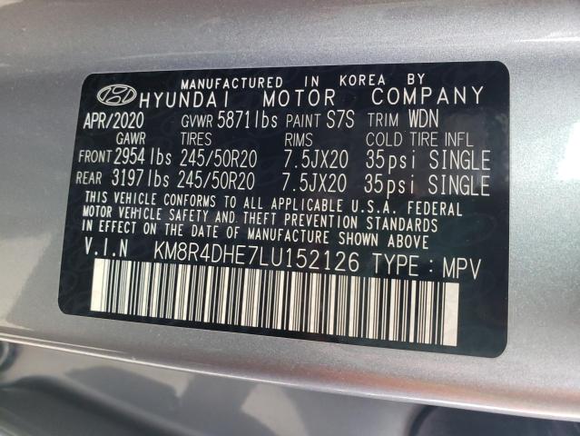 KM8R4DHE7LU152126 - 2020 HYUNDAI PALISADE SEL GRAY photo 13