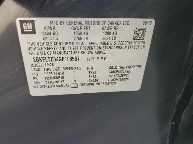 2GKFLTE34G6108567 - 2016 GMC TERRAIN SLE BLUE photo 13