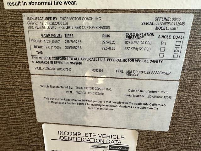 4UZACJDT2HCJC7940 - 2017 FREIGHTLINER CHASSIS XC ყავისფერი ფოტო 10