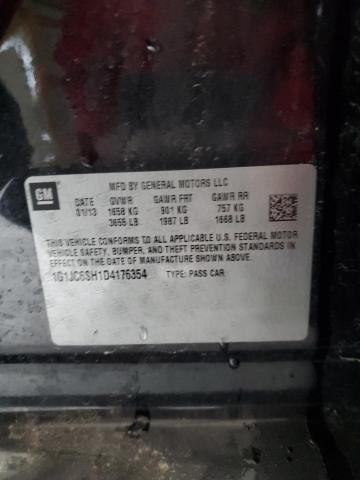 1G1JC6SH1D4176354 - 2013 CHEVROLET SONIC LT 黑色 照片 12