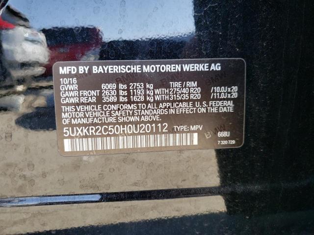 5UXKR2C50H0U20112 - 2017 BMW X5 SDRIVE35I BLACK photo 13