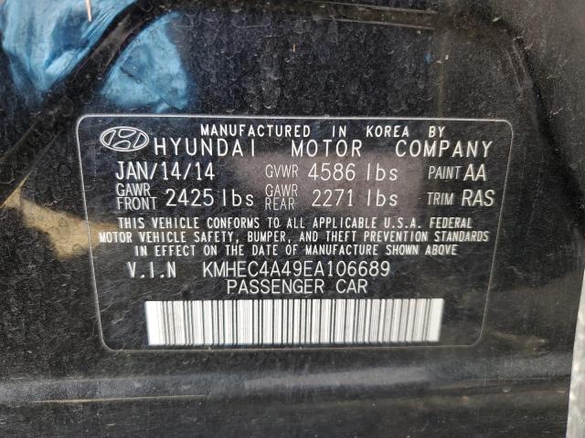 KMHEC4A49EA106689 - 2014 HYUNDAI SONATA HYBRID BLACK photo 12