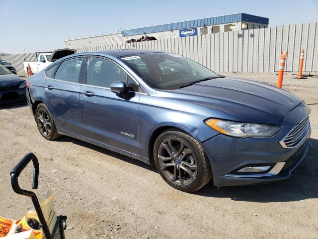 3FA6P0LUXJR138821 - 2018 FORD FUSION SE HYBRID BLUE photo 4