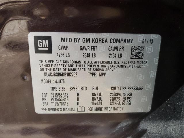 KL4CJBSB6DB102752 - 2013 BUICK ENCORE CONVENIENCE 勃艮第红 照片 14