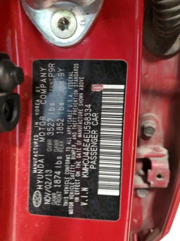 KMHCU4AE4EU598334 - 2014 HYUNDAI ACCENT GLS RED photo 12