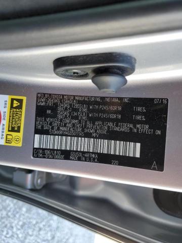 5TDKKRFH4GS501145 - 2016 TOYOTA HIGHLANDER XLE 银色 照片 13