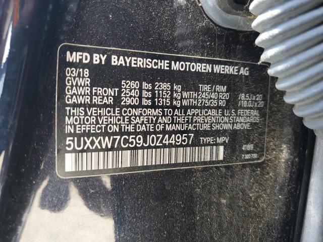 5UXXW7C59J0Z44957 - 2018 BMW X4 XDRIVEM40I BLACK photo 12