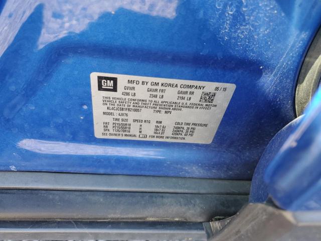 KL4CJCSB1FB210057 - 2015 BUICK ENCORE BLUE photo 13