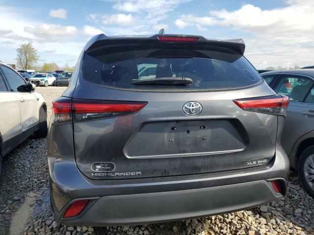 5TDGZRBH6LS020363 - 2020 TOYOTA HIGHLANDER XLE GRAY photo 6