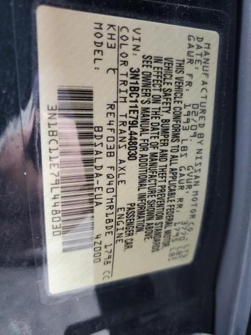 3N1BC11E79L448030 - 2009 NISSAN VERSA S BLACK photo 12