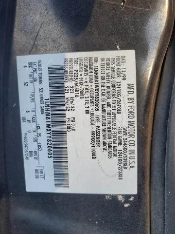 1LNHM81WXYY820605 - 2000 LINCOLN TOWN CAR EXECUTIVE Սև լուսանկար 13