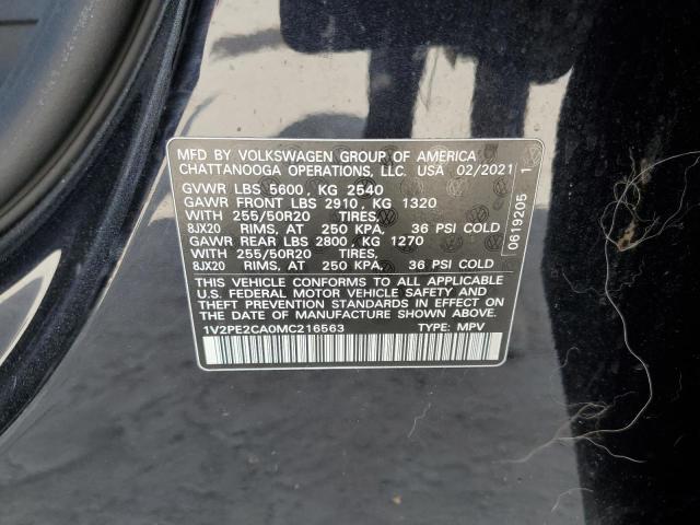 1V2PE2CA0MC216563 - 2021 VOLKSWAGEN ATLAS CROS SE Qara foto 13