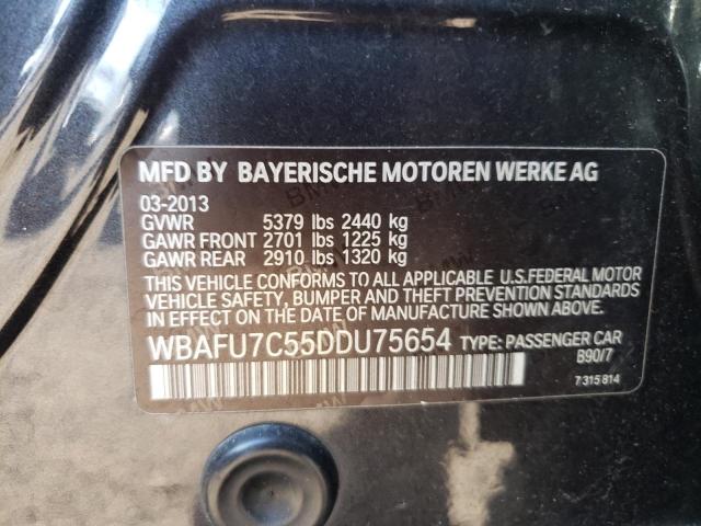 WBAFU7C55DDU75654 - 2013 BMW 535 XI CHARCOAL photo 12