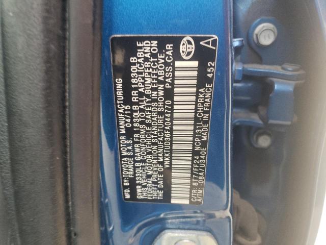 VNKKTUD36FA044770 - 2015 TOYOTA YARIS BLUE photo 13