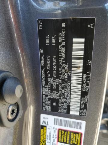 5TDGZRAH2NS097543 - 2022 TOYOTA HIGHLANDER XLE GRAY photo 13