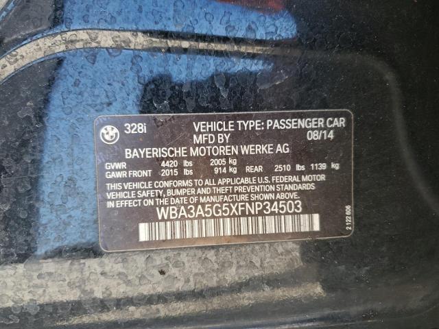 WBA3A5G5XFNP34503 - 2015 BMW 328I I BLACK photo 12
