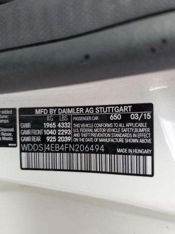 WDDSJ4EB4FN206494 - 2015 MERCEDES-BENZ CLA 250 WHITE photo 13