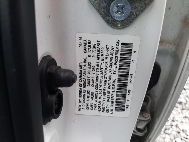 2HGFB2F51EH556163 - 2014 HONDA CIVIC LX WHITE photo 13