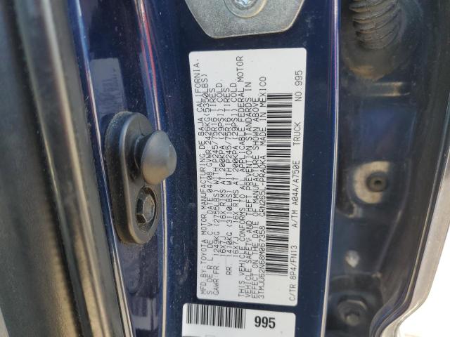 3TMJU62N68M067358 - 2008 TOYOTA TACOMA DOUBLE CAB PRERUNNER BLUE photo 12