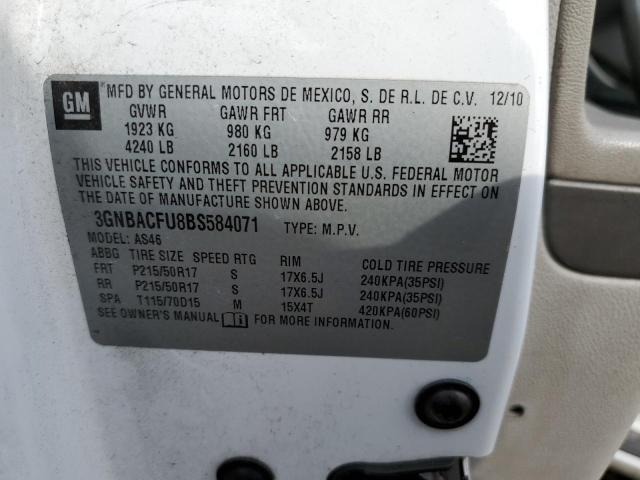 3GNBACFU8BS584071 - 2011 CHEVROLET HHR LT WHITE photo 12