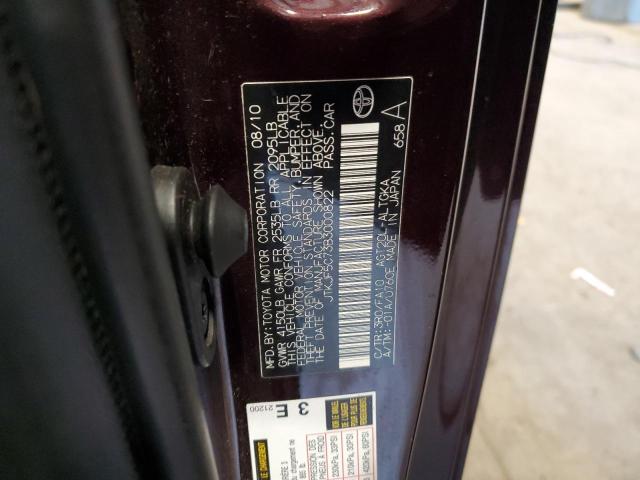 JTKJF5C73B3000822 - 2011 TOYOTA SCION TC BURGUNDY photo 12