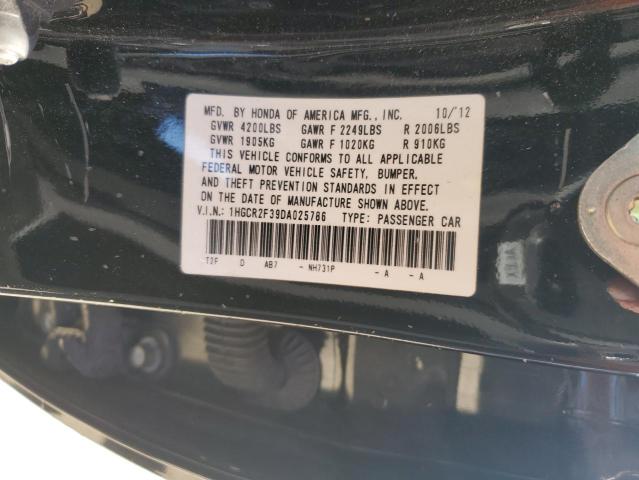 1HGCR2F39DA025786 - 2013 HONDA ACCORD LX BLACK photo 13