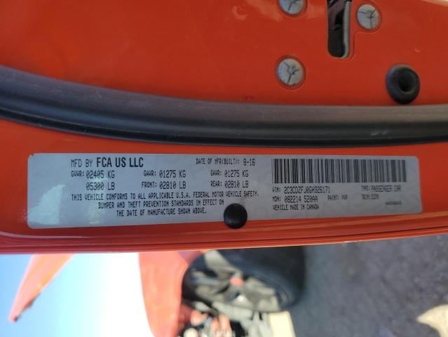 2C3CDZFJ0GH326171 - 2016 DODGE CHALLENGER R/T SCAT PACK ORANGE photo 13
