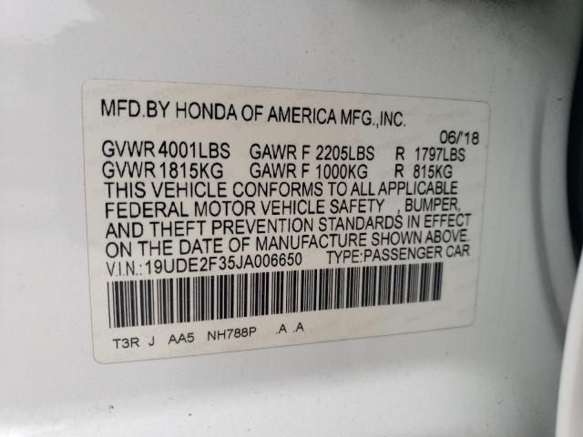 19UDE2F35JA006650 - 2018 ACURA ILX BASE WATCH PLUS WHITE photo 12