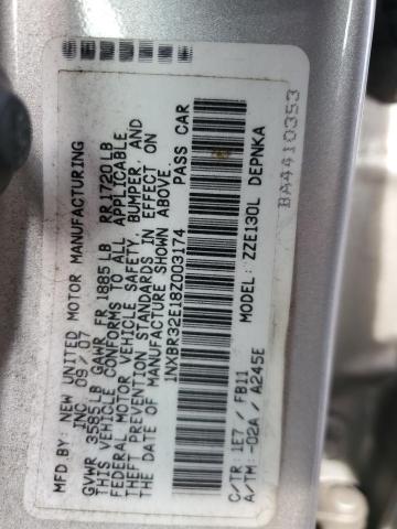 1NXBR32E18Z003174 - 2008 TOYOTA COROLLA CE SILVER photo 13