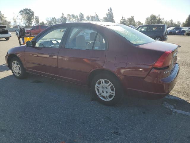 2HGES16582H548952 - 2002 HONDA CIVIC LX BURGUNDY photo 2