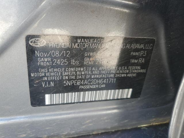 5NPEB4AC2DH641711 - 2013 HYUNDAI SONATA GLS SILVER photo 12