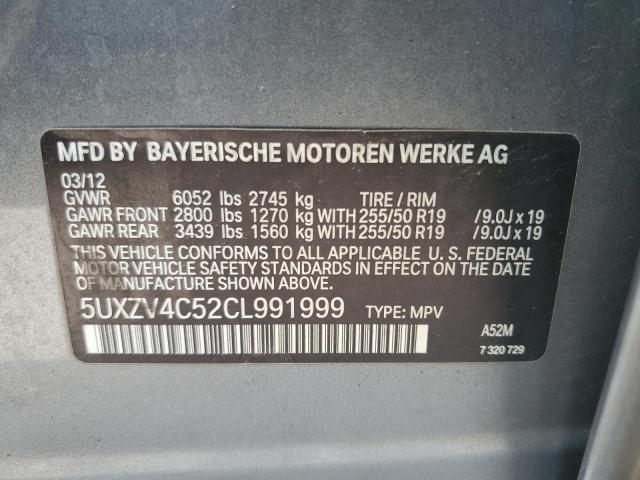 5UXZV4C52CL991999 - 2012 BMW X5 XDRIVE35I GRAY photo 14