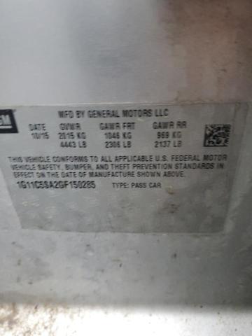 1G11C5SA2GF150285 - 2016 CHEVROLET MALIBU LIM LT 银色 照片 12
