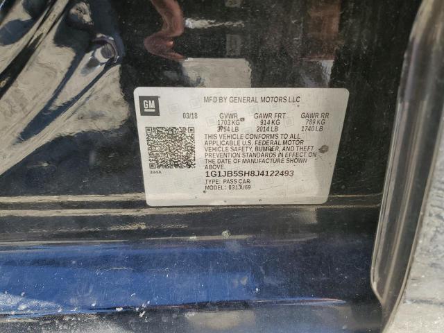 1G1JB5SH8J4122493 - 2018 CHEVROLET SONIC LS 黑色 照片 12