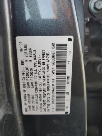 1HGCP2F89AA034114 - 2010 HONDA ACCORD EXL GRAY photo 12