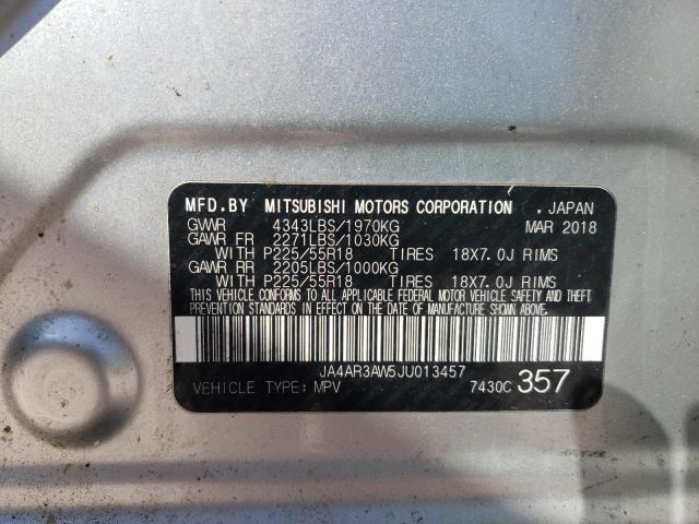 JA4AR3AW5JU013457 - 2018 MITSUBISHI OUTLANDER ES SILVER photo 14