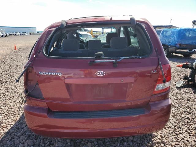 KNDJD733445243360 - 2004 KIA SORENTO EX RED photo 6